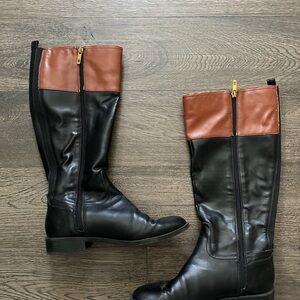 Tommy Hilfiger Black and Brown Heeled Boots